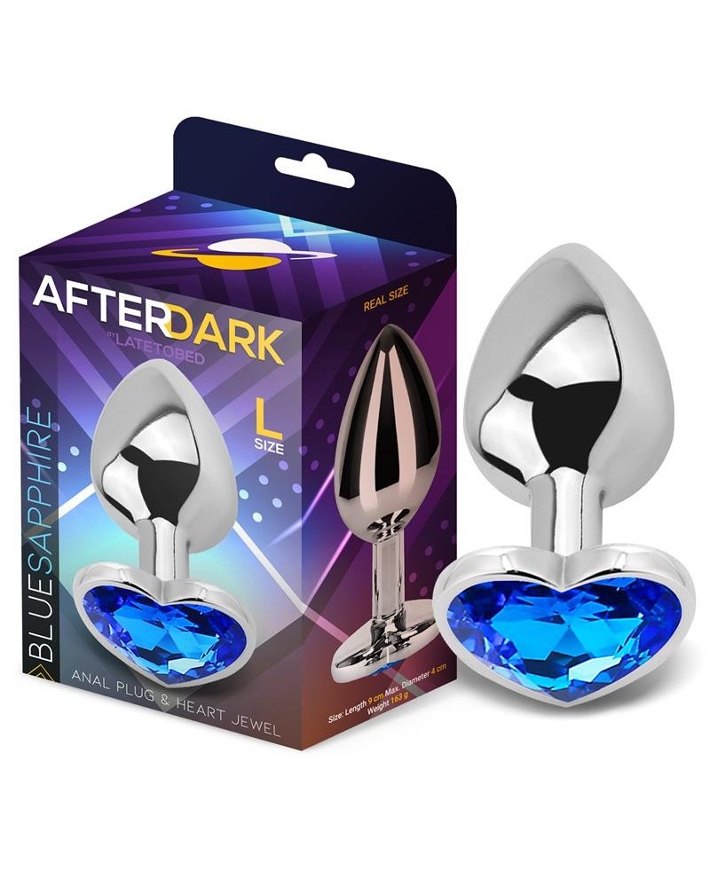heart shaped butt plug blue sapphire size l