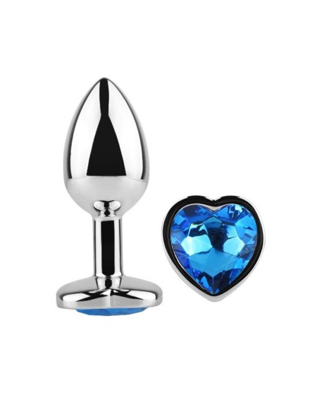 heart shaped butt plug blue sapphire size l
