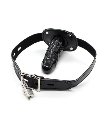 locking long penis 10 cm gag ball noir