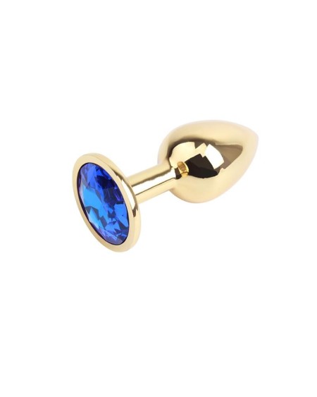 golden butt plug with blue jewel
