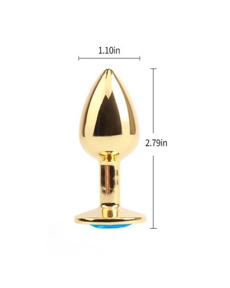 golden butt plug with blue jewel
