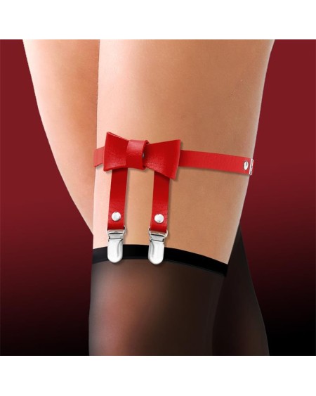 garter with bow tie vegan leather one size