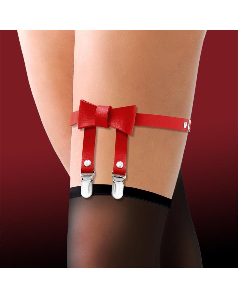 garter with bow tie vegan leather one size