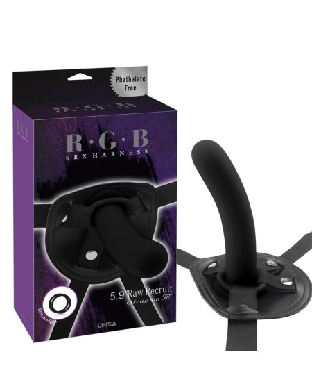 strap-on with dildo raw recruit size m noir