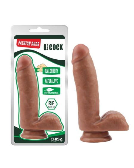 dildo dual density fashion dude 17 x 3.6 cm tan