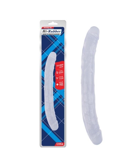 double dildo hi-rubber 12.8 clear