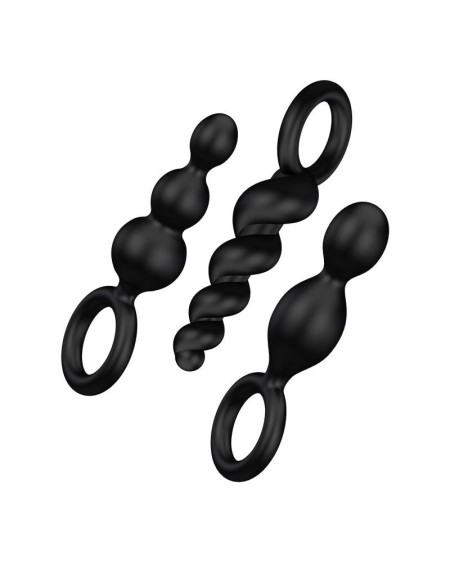 pack of 3 plugs silicone noir