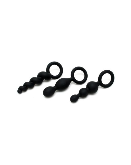 pack of 3 plugs silicone noir