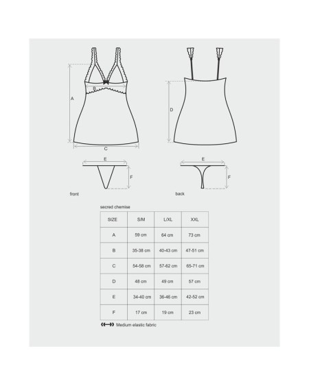 secred chemise and thong red