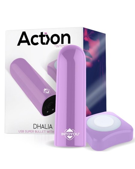 dhalia sper vibrant bullet with remote control high-powered usb violet