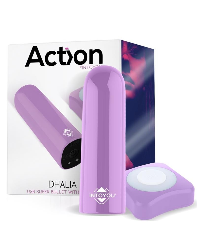 dhalia sper vibrant bullet with remote control high-powered usb violet