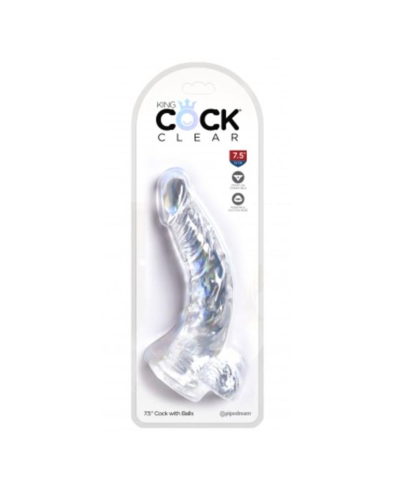 réaliste dildo with testicles 7.5 clear