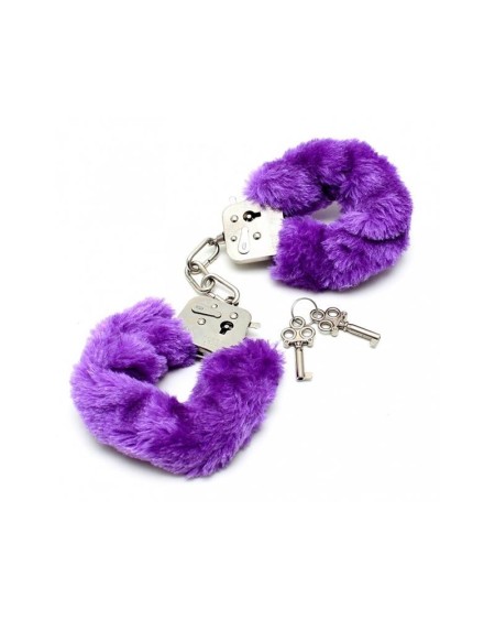 police cuffs with violet fur-adjustable