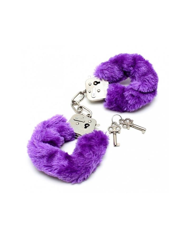 police cuffs with violet fur-adjustable