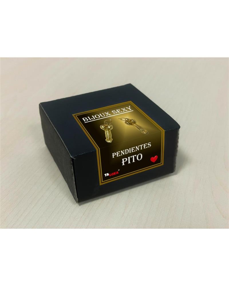 golden penis-shaped earrings.