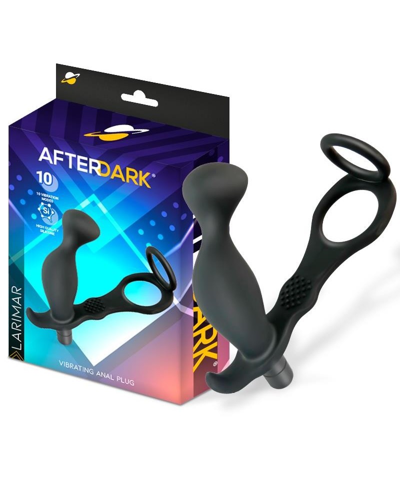 larimar vibrant anal plug with penis and testicles ring