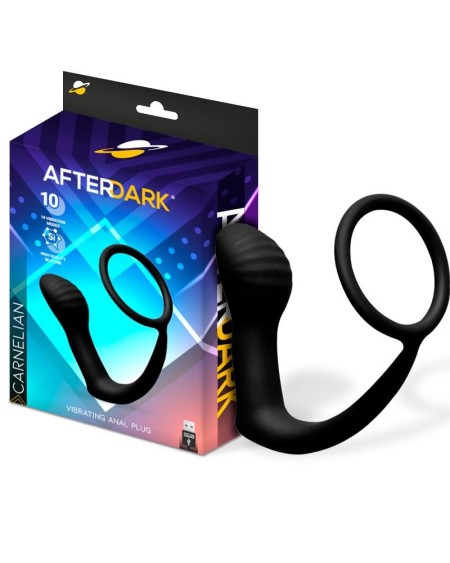 carnelian vibrant anal plug with penis ring