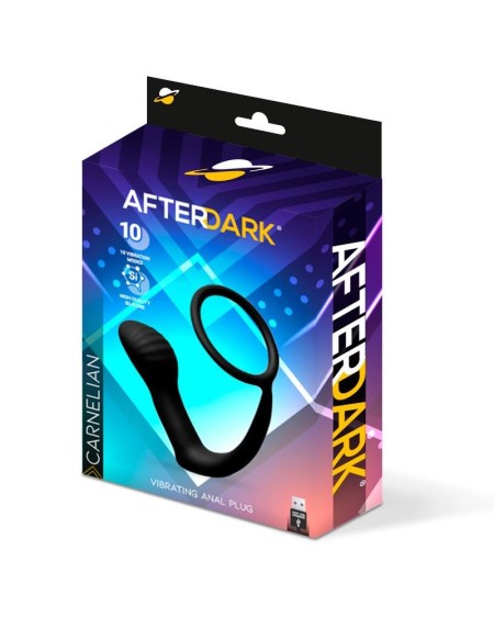 carnelian vibrant anal plug with penis ring