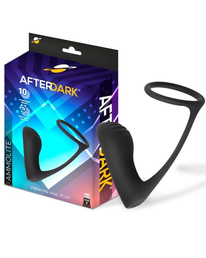 ammolite vibrant anal plug with testicle ring