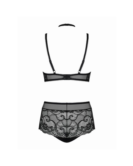 elizenes 2 piece lace bra set with halterneck