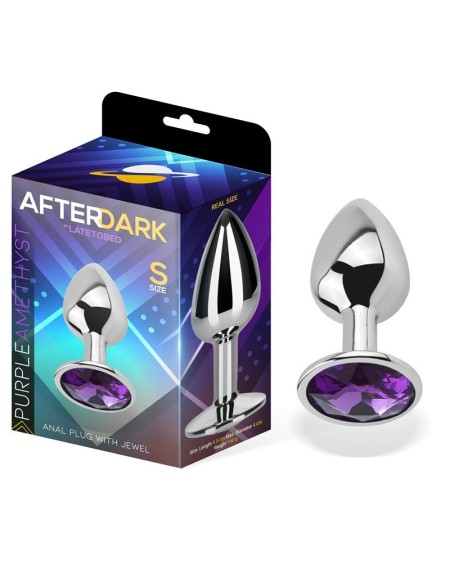 violet amethyst butt plug with jewel size s aluminium