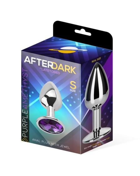 violet amethyst butt plug with jewel size s aluminium