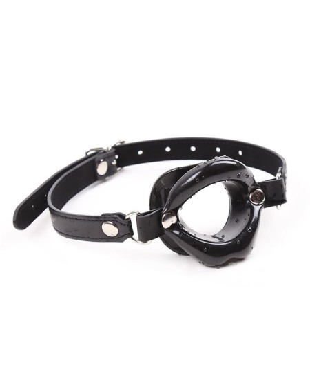 gag ball mouth shaped noir