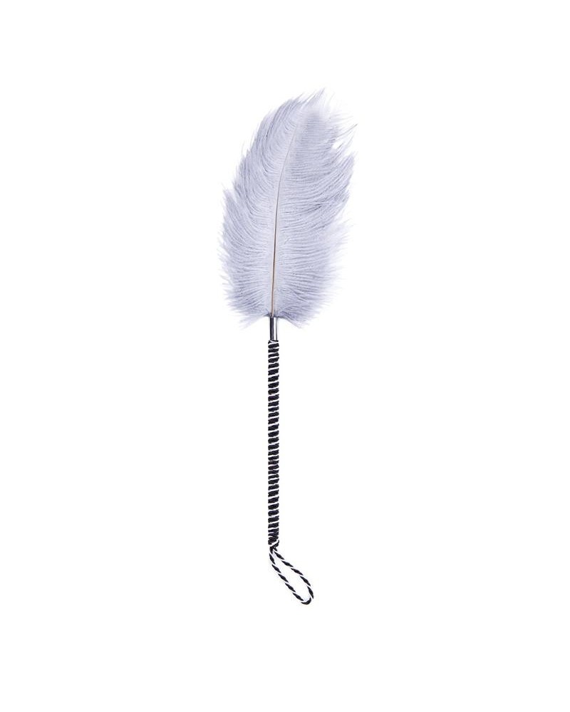 feather tickler with wrapped 46 cm blackwhite