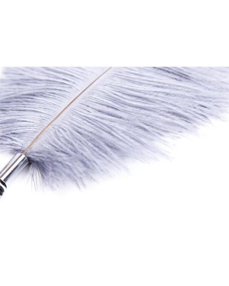 feather tickler with wrapped 46 cm blackwhite