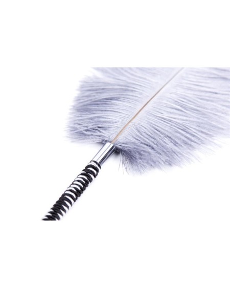 feather tickler with wrapped 46 cm blackwhite