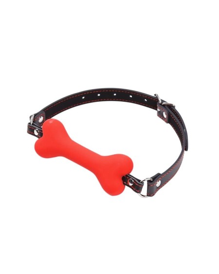 bone gag ball red
