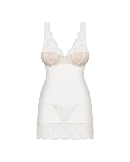 853-che-2 chemise and thong white