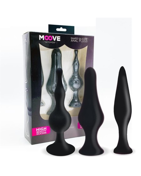 set of 3 butt plugs noir
