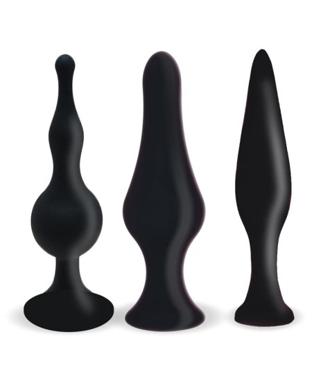 set of 3 butt plugs noir
