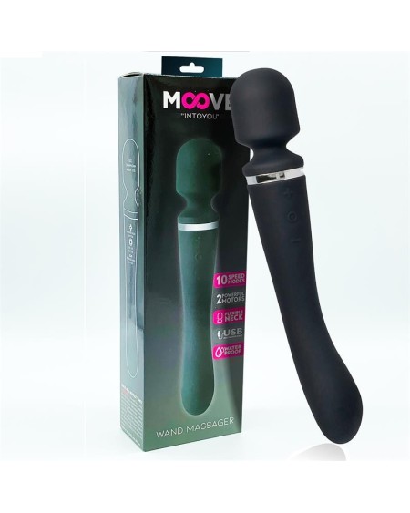 massage wand with 2 motors silicone noir