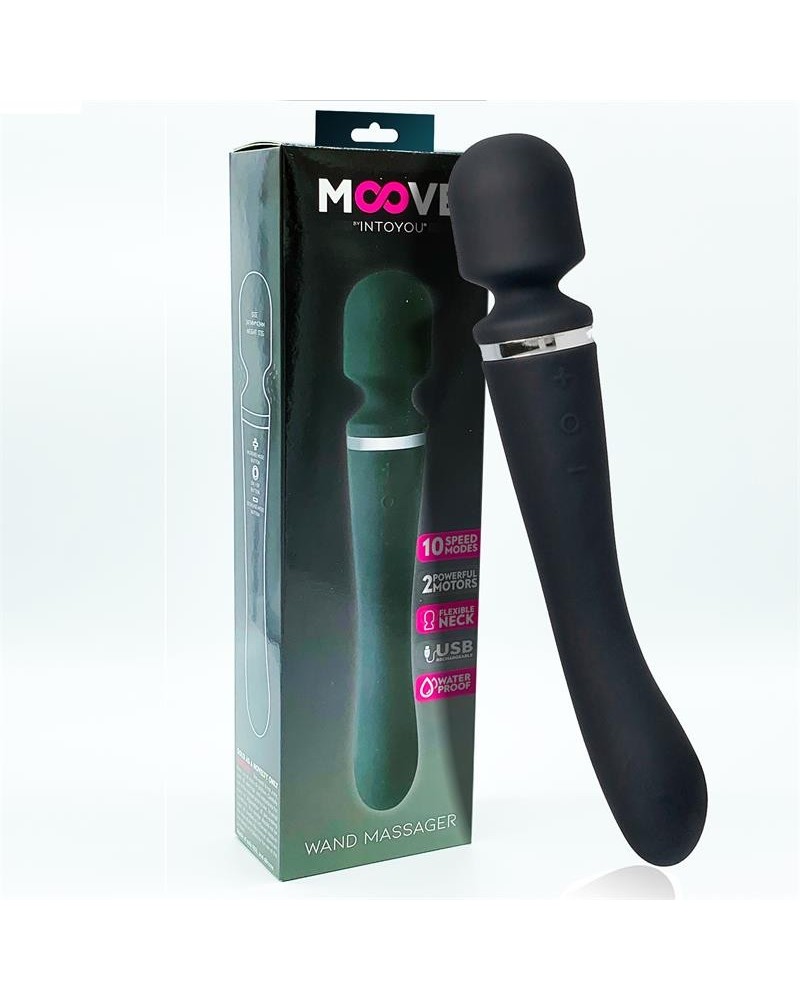 massage wand with 2 motors silicone noir