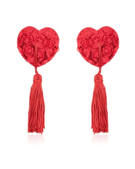 rose heart nipple covers red