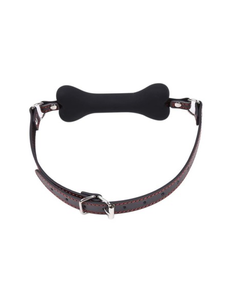 bone gag ball silicone 12 cm noir