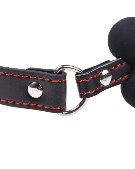 bone gag ball silicone 12 cm noir