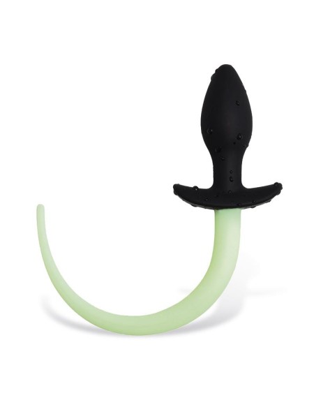 glow in the dark dog tail butt plug