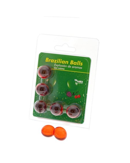 set 5 brazilian balls strawberry and cherry flavor