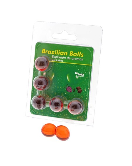 5 brazilian balls strawberry and chocolate flavor
