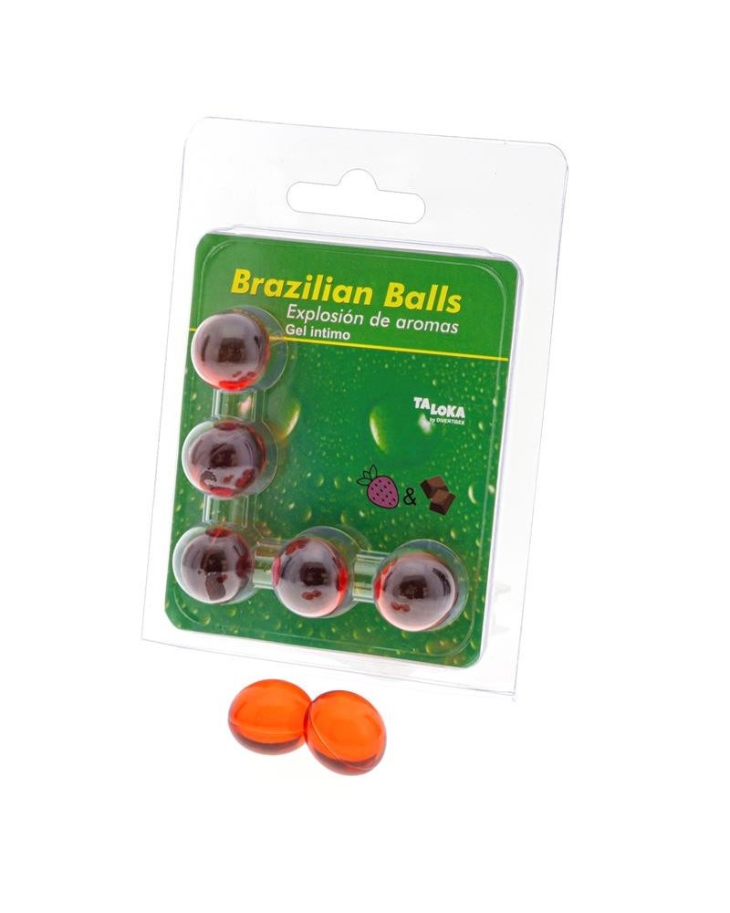 5 brazilian balls strawberry and chocolate flavor