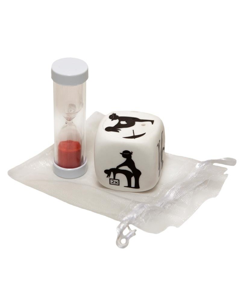 posture dice with hourglass