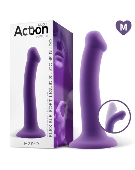 bouncy liquid silicone dildo hiper flexible 7 - 18 cm size m violet