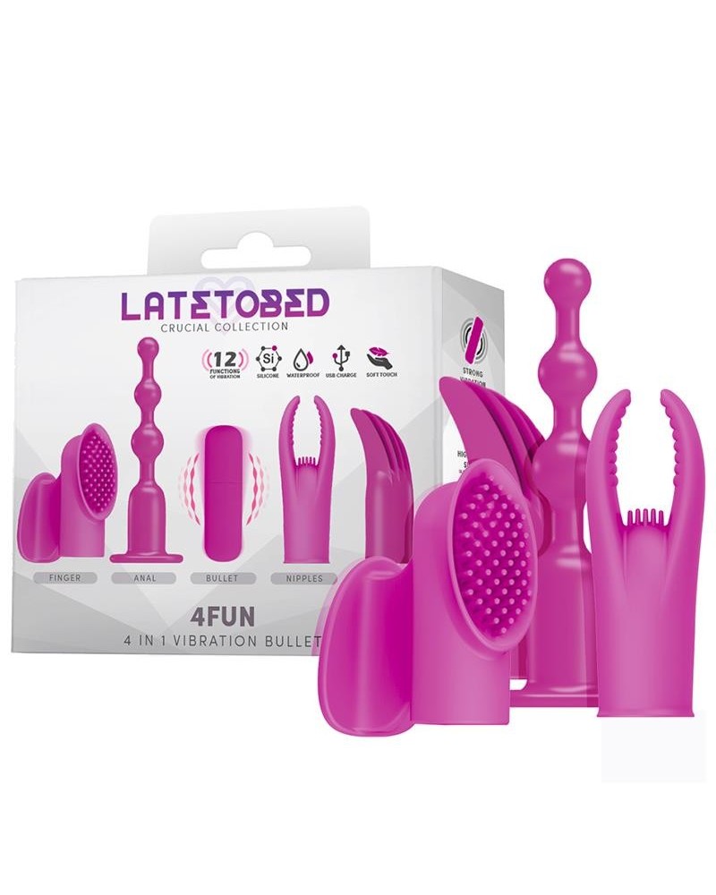 4fun vibrant bullet and 4 sleeves usb waterproof silicone