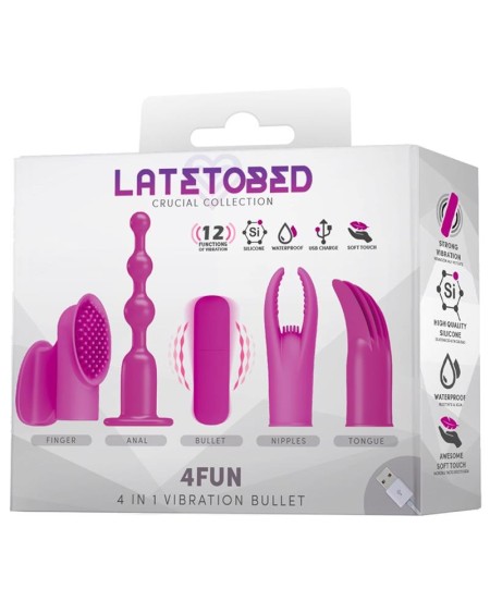 4fun vibrant bullet and 4 sleeves usb waterproof silicone