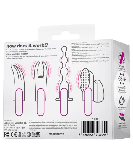 4fun vibrant bullet and 4 sleeves usb waterproof silicone