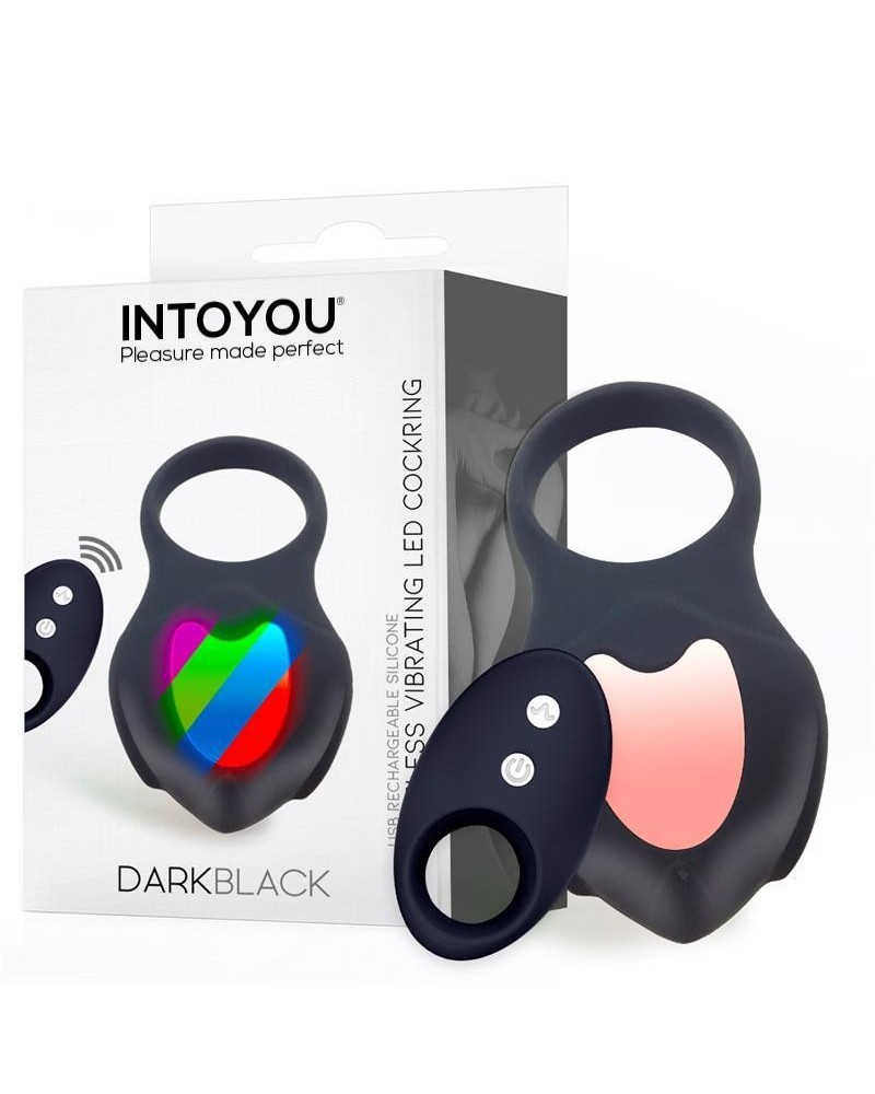 darkblack vibrant ring with led remote control usb silicone