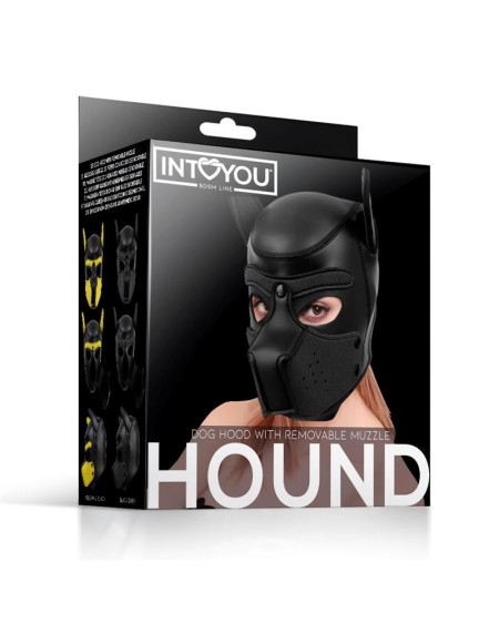 hound neoprene dog hound removable muzzle noir one size